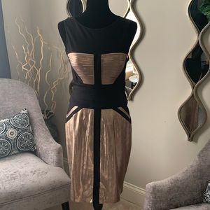 BCBG black and gold dress